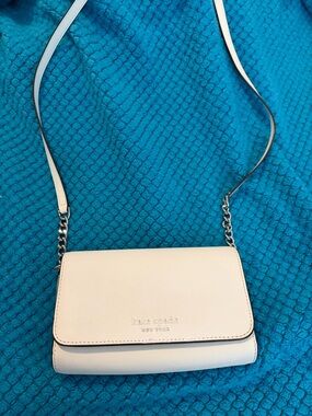 Kate Spade Cream Flap Crossbody Organizer Phone Bag Chain Strap